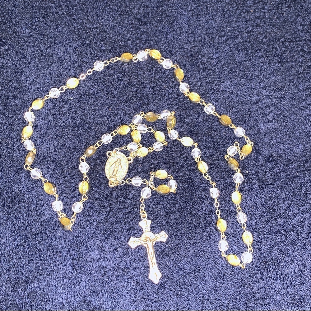 Our Lady of Graces - Miraculous Medal Five Decades Rosary Beads Catholic - Italy